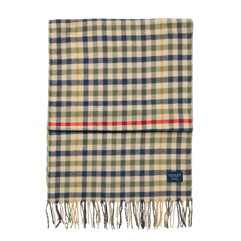 Joules Langtree Check Scarf - Beige Ivy Check-1